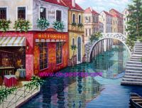 Sell oil painting, Venice Building oil painting, canvas oil painting