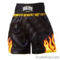 black/yellow flame embroidery boxing trunk