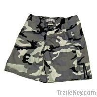 grey/white camouflage mma shorts