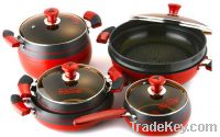 HARD ANODIZED ALUMINUM COOKWARE GERMANIUM(Ge) PRECIOUS STONE INSERTION