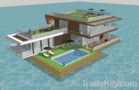 Sell floating house, Water restaurant, Water villa, Water hotel, Water