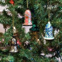 Hand made Papier mache hanging Decorative Christmas Bells