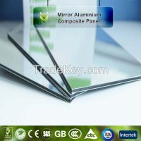 high gloss anodized silver mirror aluminum composite panel for shop mall decoration