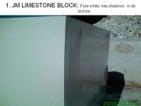 JM Limestone white limestone, no grains, that has a very pale shado