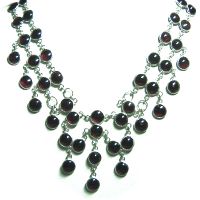 Sterling silver Black Onyx. Necklace Semiprecious Necklace