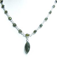 Sterling silver Labrodorite. Necklace Semiprecious Necklace