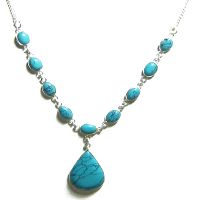 Sterling silver  Turquoise., Necklace Semiprecious Necklace