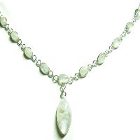 Sterling silver  Moonstone, Necklace Semiprecious Necklace