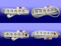Power strip with 5 socket outlets, surge and lightning protection