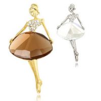 Sell Big gemstone crystal ballet dancing girl brooch