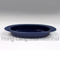 HL4139-Ceramic embossed blue shell baker/ bakeware