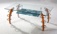 New metal glass coffee table-A041E