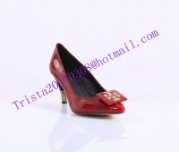 Tory burch red hornskin mid-heels women\'s shoes