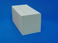 Honeycomb ceramic monolith for RTO