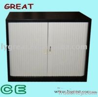 Rolling door filing cabinet