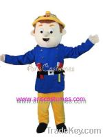 fireman sam mascot costume, party costumes, cartoon costume