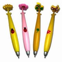 Sell pvc pen, soft pvc ball  pen with magnet