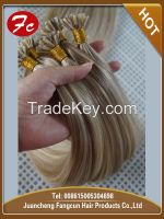 indian remy flat tip human hair extension with piano color