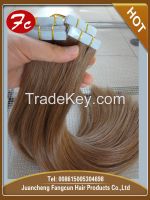 double drawn blue tape russian human hair extension wholesale