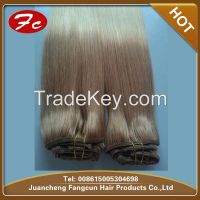 ombre color clip in remy human hair extension wholesale