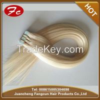 blond indian remy blue tape human hair extension wholesale