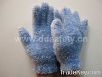 Sell Blue feather yarn glove-DKD200