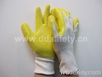 Sell White nylon with yellow nitrile glove-DNN420