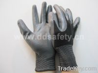 Sell Black nylon with grey nitrile glove-DNN410