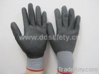 Sell Grey nylon with black PU glove-DPU420