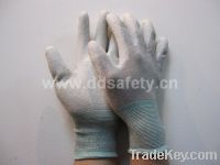 Sell Carbon fiber with white PU glove-DPU219