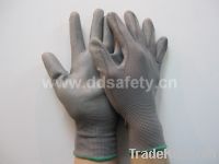 Sell Grey nylon with grey PU glove-DPU116