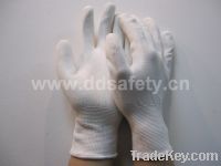 Sell White nylon with white PU glove-DPU100