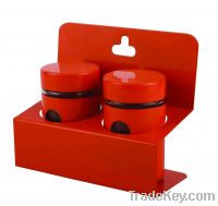 Sell glass container with red steel coat