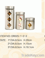 Sell glass canister sets with steel coat and cap