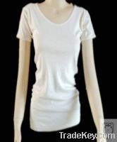 Sell  white blank round-neck cotton T-shirt
