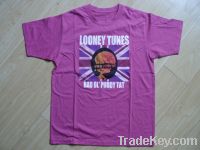 Sell 100% Cotton Purple Clolor Short Sleeve Printing T-Shirts