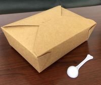 Disposable Brown paper food box container hot cold takeaway flaps