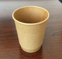 Disopsable single sided poly paper hot cup serving coffee tea 8OZ capacity brown