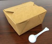 Disposable paper lunch box hot cold food leak froof micowavable takeaway Small