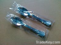 disposable silver wrapped spoon
