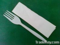 disposable heavy weight PP fork with napkin