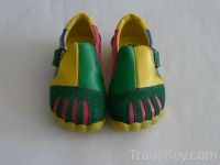 Sell Baby/Kid Leather Shoe (Green & Yellow)