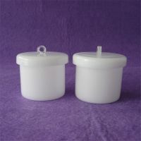 milky white silica quartz crucible with lid