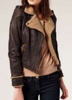 Sell Brown leather aviator jacket