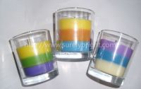 layer pillar frost glass jar candle