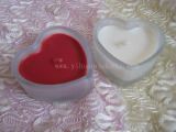 heart shape glass scented art candle