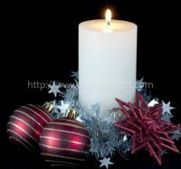 christmas white pillar candle