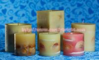 different shapes and different colors pillar candles