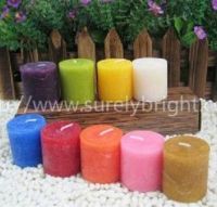 pillar candle and color holder