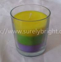 painted layer glass jar candle